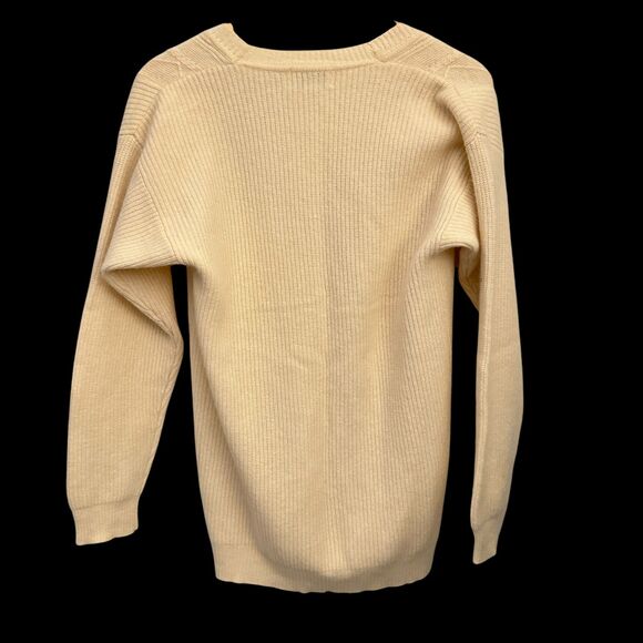 Saint Cyr Vintage Cream Wool Angora Blend Cableknit 4 Button Cardigan Size M - Picture 2 of 8